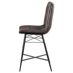 Aiken Upholstered Tufted Counter Height Stools Brown (Set of 2) - 107860