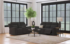 Brentwood 2-piece Upholstered Reclining Sofa Set Black - 610284-S2