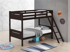 Littleton Wood Twin Over Twin Bunk Bed Espresso - 405051BRN