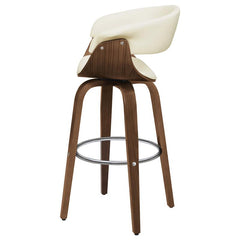 Zion Upholstered Swivel Bar Stool Walnut and Ecru - 100206
