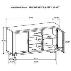 Reynolds 2-door Dining Sideboard Server Brown Oak - 107595