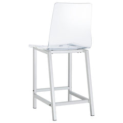 Juelia Counter Height Stools Chrome and Clear Acrylic (Set of 2) - 100265