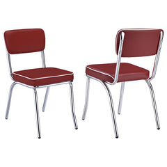 Retro Open Back Side Chairs Red and Chrome (Set of 2) - 2450R