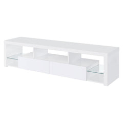 Jude 2-drawer Engineered Wood 71" TV Stand High Gloss White - 704251