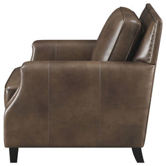Leaton Upholstered Recessed Arm Accent Chair Brown Sugar - 509443