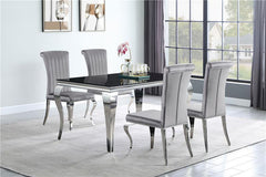 Carone 5-piece 61" Rectangular Dining Set Grey and Chrome - 105071-S5G