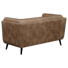 Thatcher 2-piece Upholstered Tuxedo Arm Sofa Set Brown - 509421-S2