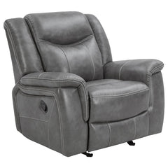 Conrad Upholstered Padded Arm Glider Recliner Grey - 650356