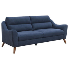 Gano Upholstered Sloped Arm Sofa Navy Blue - 509514