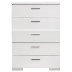 Felicity 5-piece Twin Bedroom Set White High Gloss - 203500T-S5L