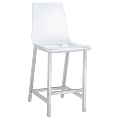 Juelia Counter Height Stools Chrome and Clear Acrylic (Set of 2) - 100265