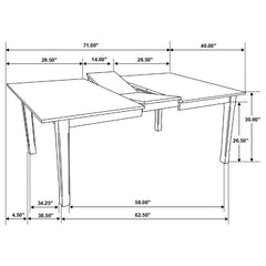 Kirby Rectangular Dining Table with Butterfly Leaf Natural and Rustic Off White - 192691