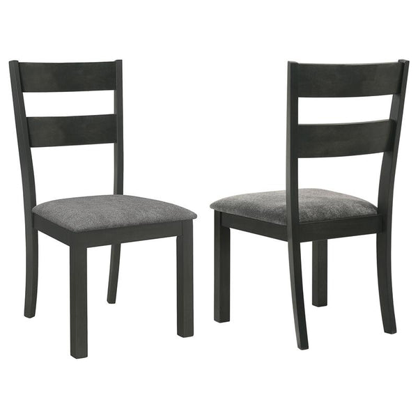 Jakob Upholstered Side Chairs with Ladder Back (Set of 2) Grey and Black - 115132