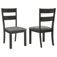 Jakob Upholstered Side Chairs with Ladder Back (Set of 2) Grey and Black - 115132