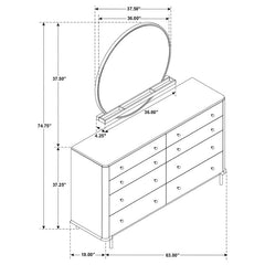 Arini 8-drawer Dresser with Mirror Black - 224333M