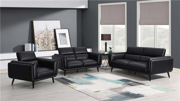 Shania Upholstered Low Back Sofa Black - 509921