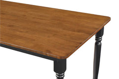 Hollyoak Farmhouse Rectangular Dining Table with Turned Legs Walnut and Black - 183041