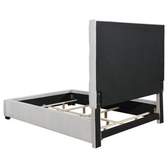 Panes Upholstered Eastern King Panel Bed Beige - 315850KE