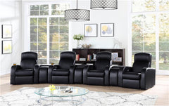 Cyrus Upholstered Home Theater Storage Wedge Console Black - 600002