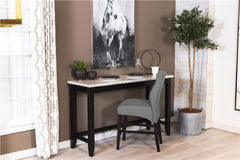 Toby Rectangular Marble Top Counter Height Table Espresso and White - 115528