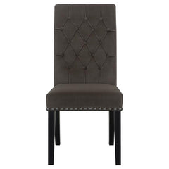 Sherry 5-piece Round Dining Set with Brown Velvet Chairs - 115490-S5BV