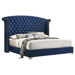 Melody Upholstered Queen Wingback Bed Pacific Blue - 223371Q