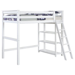 Anica 3-shelf Wood Twin Loft Bed White - 460089