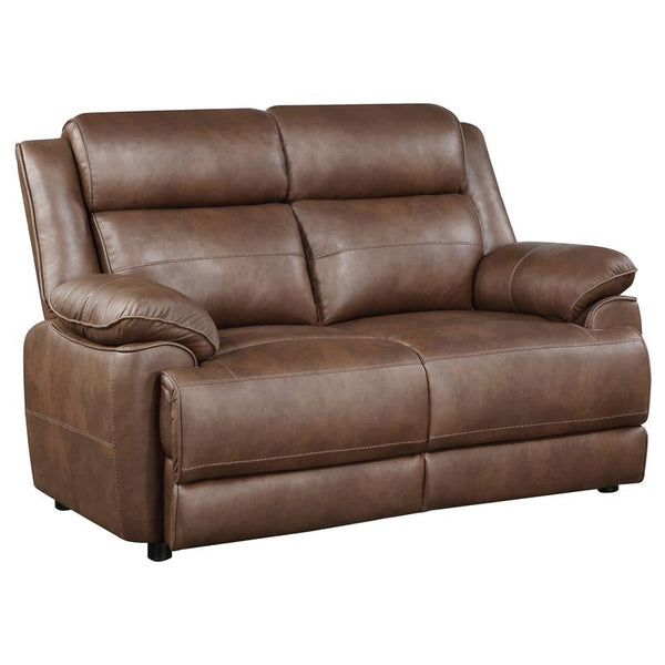 Ellington Upholstered Padded Arm Loveseat Dark Brown - 508282