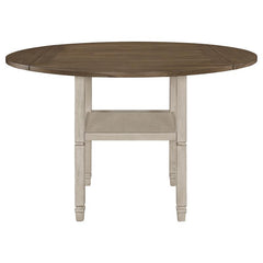 Sarasota Counter Height Table with Shelf Storage Nutmeg and Rustic Cream - 192818