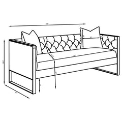 Eastbrook Velvet Upholstered Tufted Sofa Grey - 509111