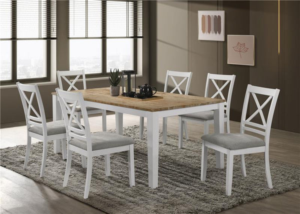 Hollis 7-piece Rectangular Dining Table Set Brown and White - 122241-S7