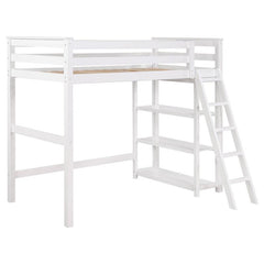 Anica 3-shelf Wood Twin Loft Bed White - 460089