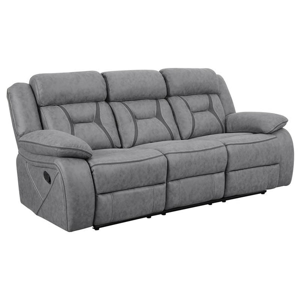 Higgins Upholstered Motion Reclining Sofa Grey - 602261