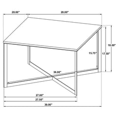 Tobin Square Marble Top Coffee Table White and Black - 707698