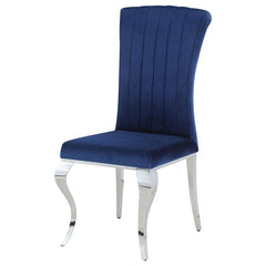 Betty Upholstered Side Chairs Ink Blue and Chrome (Set of 4) - 105077