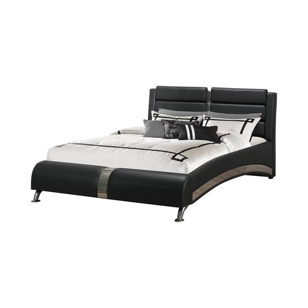 Jeremaine Upholstered California King Sleigh Bed Black - 300350KW