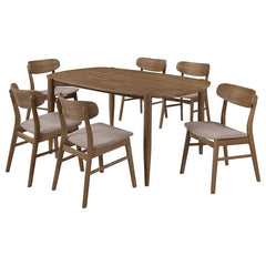 Dortch 7-piece Oval Solid Wood Dining Set Walnut - 108461-S7