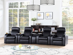 Cyrus Upholstered Home Theater Storage Wedge Console Black - 600002