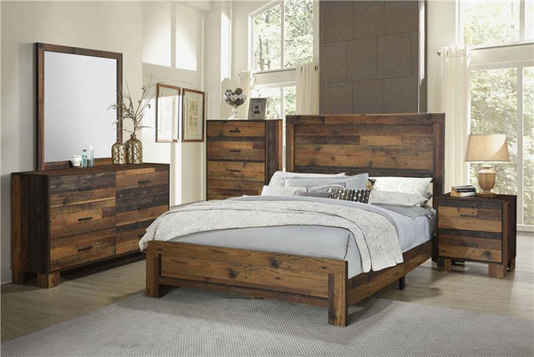 Sidney 4-piece Eastern King Bedroom Set Rustic Pine - 223141KE-S4
