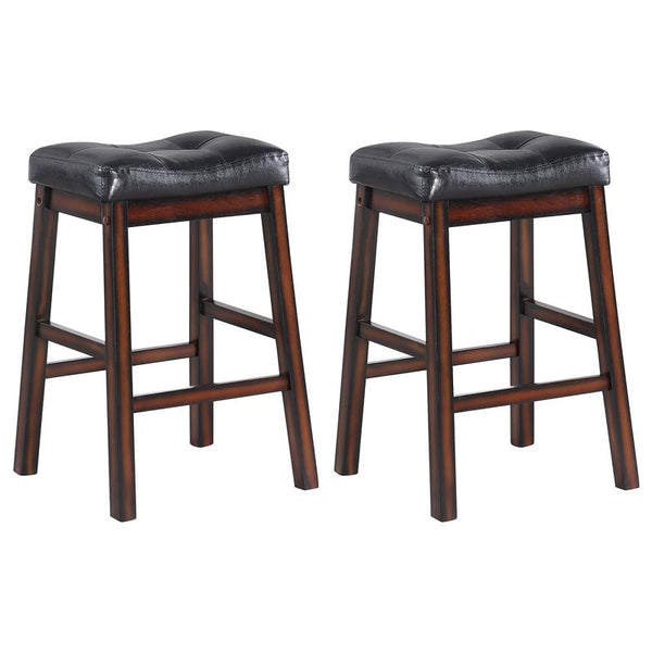 Donald Upholstered Counter Height Stools Black and Cappuccino (Set of 2) - 120519