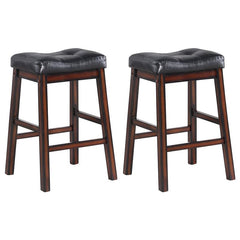 Donald Upholstered Counter Height Stools Black and Cappuccino (Set of 2) - 120519