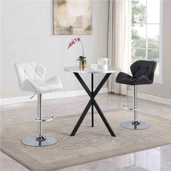 Berrington Adjustable Bar Stools Chrome and Black (Set of 2) - 100425