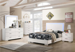Felicity 5-piece Full Bedroom Set White High Gloss - 203500F-S5L