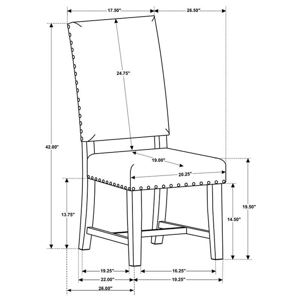 Twain Upholstered Side Chairs Beige (Set of 2) - 109143