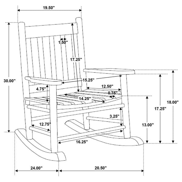 Annie Slat Back Solid Wood Kids Rocking Chair Black - 609451