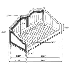 Evangeline Upholstered Twin Daybed Silver Oak - 360121