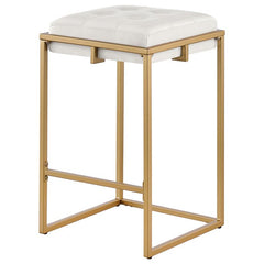 Nadia Square Padded Seat Counter Height Stool (Set of 2) Beige and Gold - 183645