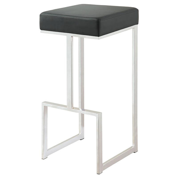 Gervase Square Bar Stool Black and Chrome - 105263