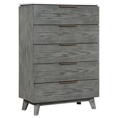 Nathan 5-piece Eastern King Bedroom Set Grey - 224601KE-S5