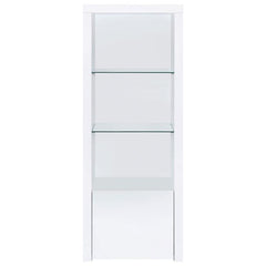 Jude 3-shelf Engineered Wood Media Tower High Gloss White - 704254